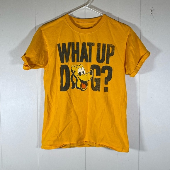 UNISEX DISNEY PARKS Pluto What Up Dog T Shirt mens size small - Picture 1 of 7